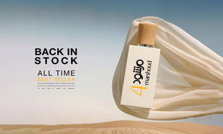 Marshoud 4 bottle with 'Back in Stock' and 'All Time Best Seller' text on a gradient background